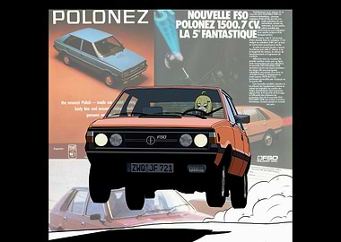Polonez car with anime character