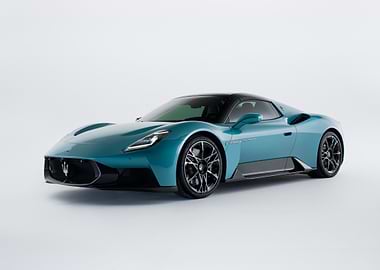 Teal Maserati MC20 on White Background