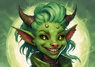 Green Goblin Portrait with Horns Artificer