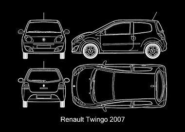 Renault Twingo 2007 Blueprint