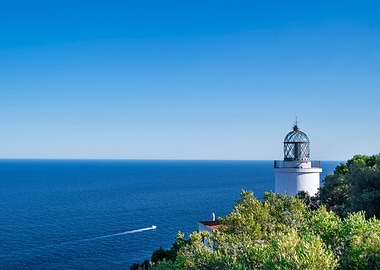 Lighthouse on a Cliff Overlooking the Sea