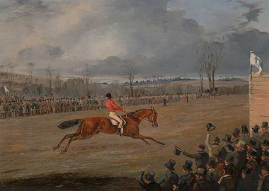 Horse Race Painting with Spectators