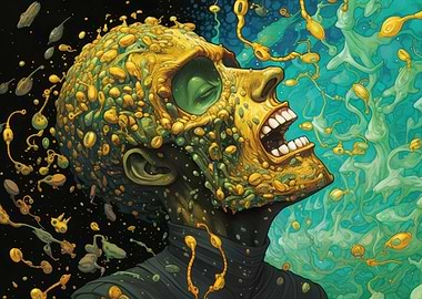 Surreal Portrait with Organic Textures