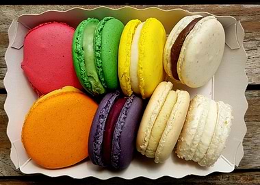 Colorful Macarons in a Box