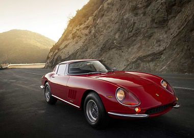Red Ferrari 275 GTB on Mountain Road