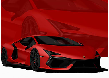 Red Lamborghini Centenario Digital Art