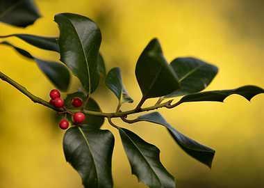 Holly Branch with Berries