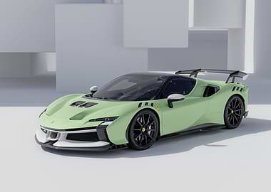 Light Green Ferrari SF90 Stradale