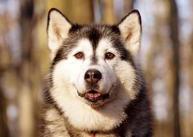 Close-up of a Malamute Dog Portrait