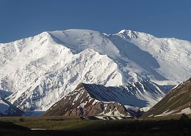 Snowy Mountain Range Landscape