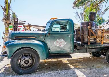 Vintage Ford Truck with Cargo