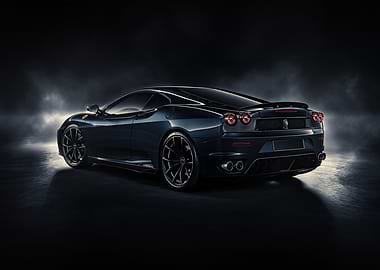 Sleek Black Ferrari in Studio Lighting