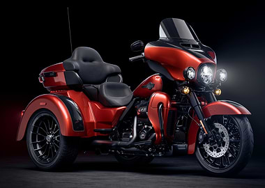Red Harley-Davidson Trike Motorcycle