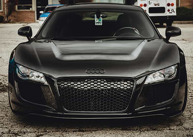 Front View of a Black Audi R8