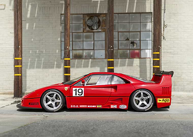Red Ferrari F40 Race Car