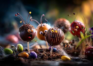 Halloween Candy Pops with Funny Faces