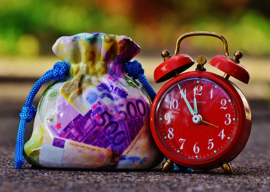 Time is Money: Clock and Euro Bag