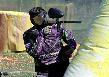 Paintball Player in Action