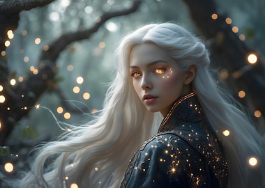 Ethereal Woman with Eyes of Light