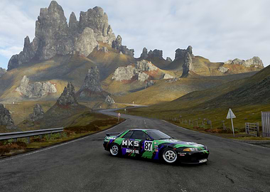 Nissan Skyline R32 on Mountain Road