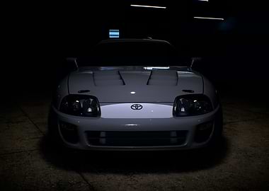 Toyota Supra Front View in the Dark