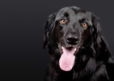Happy Black Dog Portrait