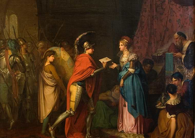 Medieval Court Scene Painting