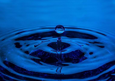 Blue Water Drop Impact