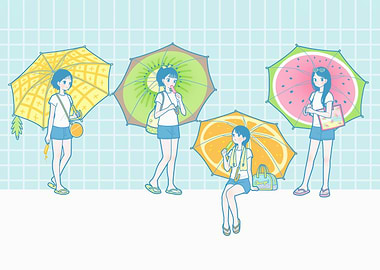 Fruit Umbrellas and Anime Girls
