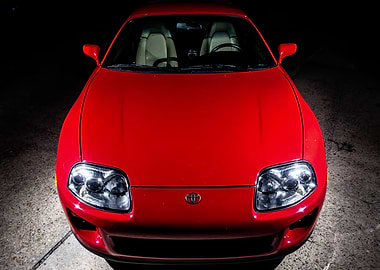 Red Toyota Supra Front View