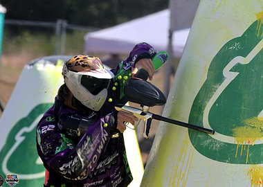 Paintball Player in Action
