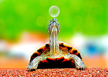 Turtle with Bubble
