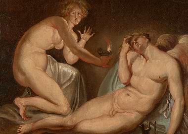 Psyche Awakening Cupid Painting