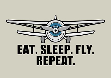 Eat Sleep Fly Repeat RC Plane Enthusiast Model Airplane Lover