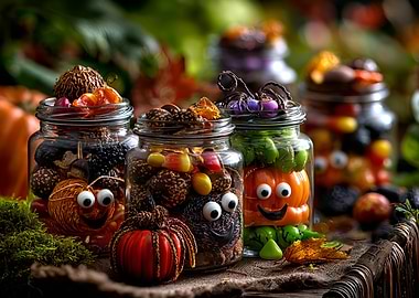 Halloween Candy Jars with Googly Eyes