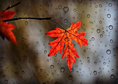 Rainy Day Autumn Leaf