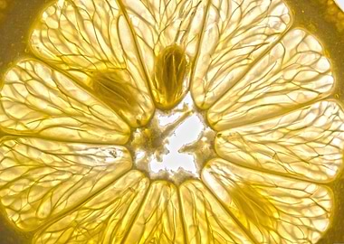 Translucent Lemon Slice Close-Up