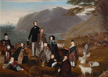 Scottish Family Portrait with Landscape