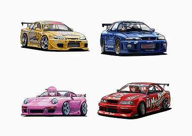 Anime-themed Racing Cars Collection