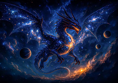 Cosmic Dragon in Nebula