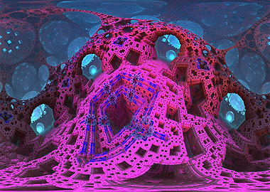 Abstract Fractal Structure in Pink and Blue