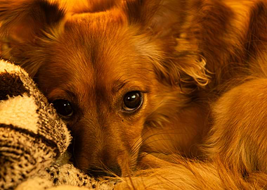 Close-up of a Brown Dog Resting