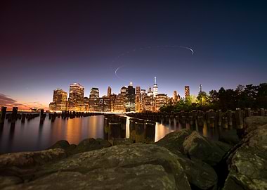 new york city skyline at night