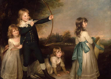 Children with Bow and Arrow Painting
