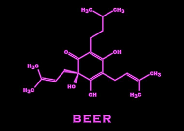 Beer Molecule Structure in Pink