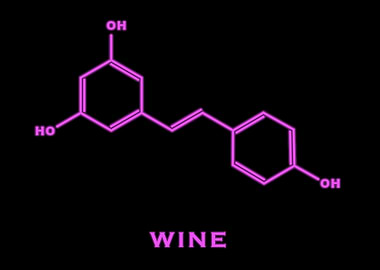 Wine Molecule Structure in Pink
