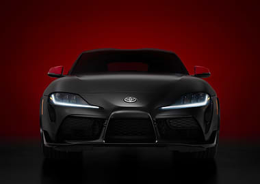 Sleek Black Toyota Supra Front View