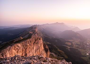 Mountain Ridge at Sunset