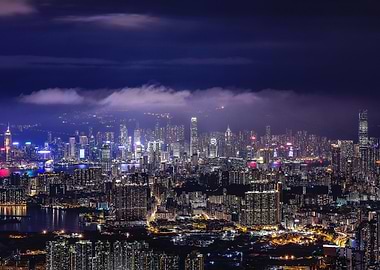 hong kong skyline at night