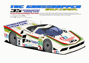 The Grasshopper Racing Team Car Illustration